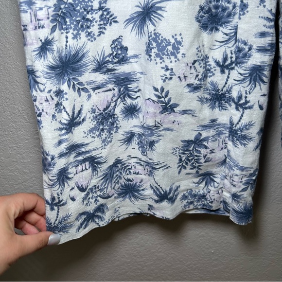 Abercrombie & Fitch Blue White Floral‎ Wide Leg Pants women’s small short resort - Picture 3 of 8